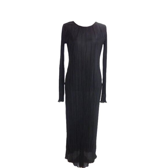 NWT Commense Pleated Maxi Dress in Black - Picture 1 of 7